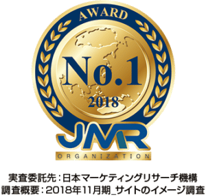 JMR 2018 No.1受賞　実査委託先：日本マーケティングリサーチ機構　調査概要：2018年11月期　サイトのイメージ調査